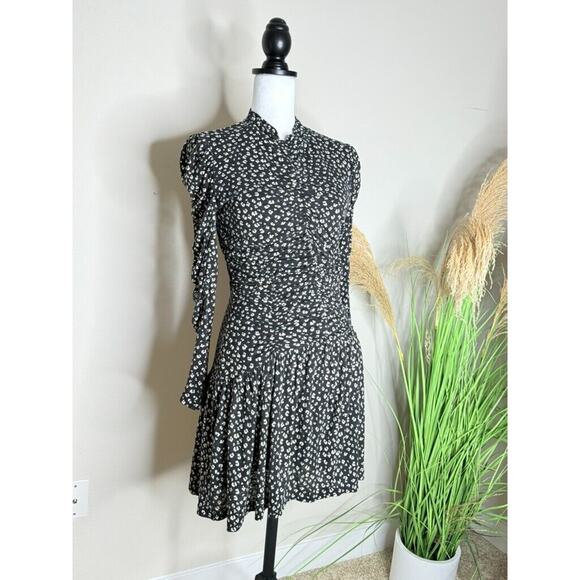 Rebecca Taylor Coquette Cottagecore Wool Dress Turtleneck Ruch Longsleeve Medium - Picture 5 of 11